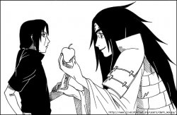 Мадара даёт Итачи яблоко